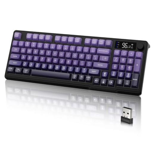 M96 Wireless Keyboard, Low Profile Quiet Typing Membrane Gaming Keyboard with