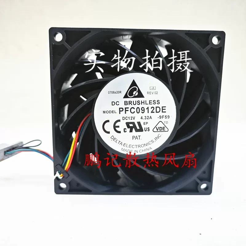 1PCS Delta PFC0912DE 12V DC 4.32A 9238 High-Speed, High-Airflow Server Fan