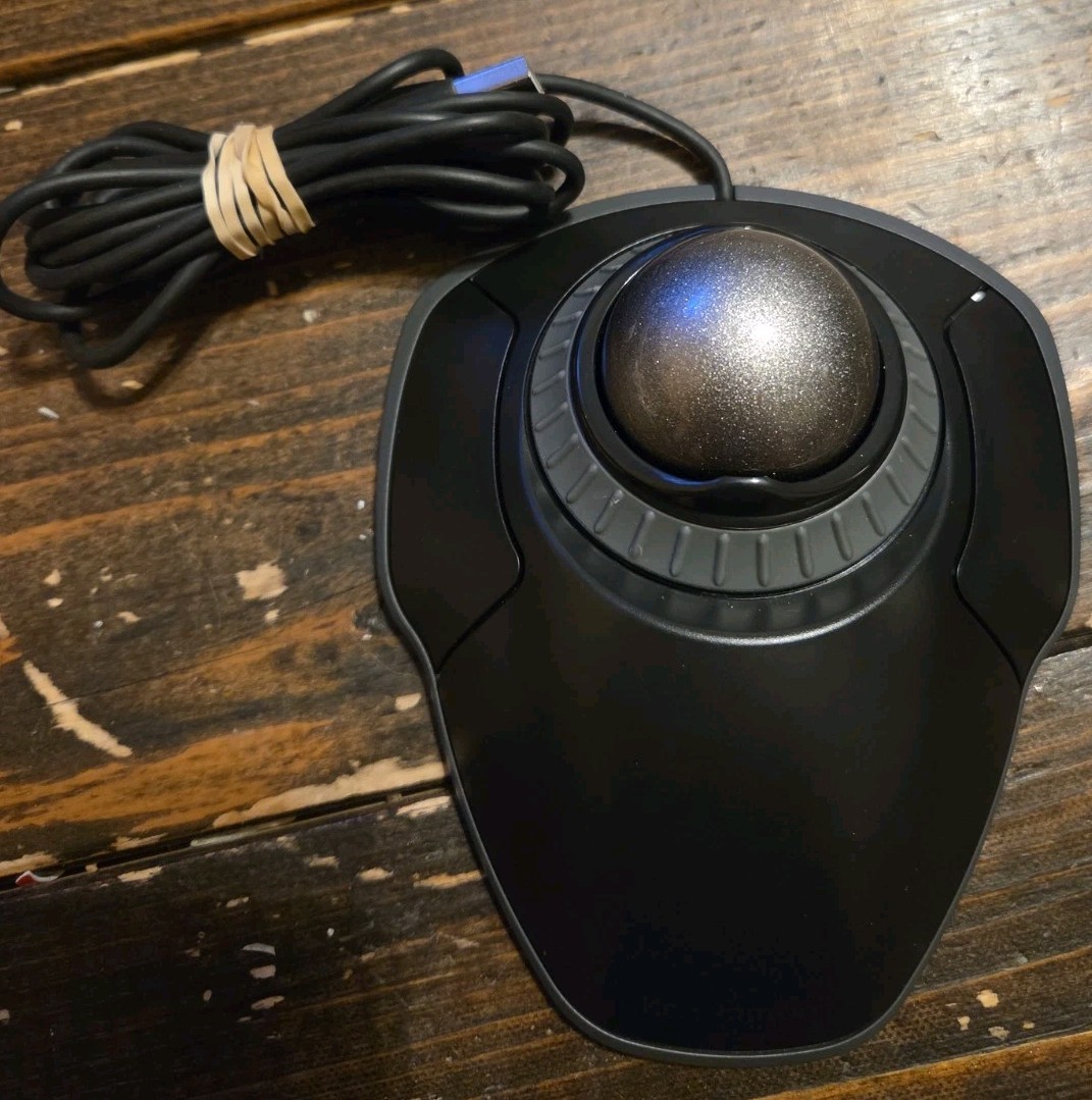 💥Kensington K75327 Orbit Smooth Trackball Scroll Ring Marble Mouse M01555 Testd