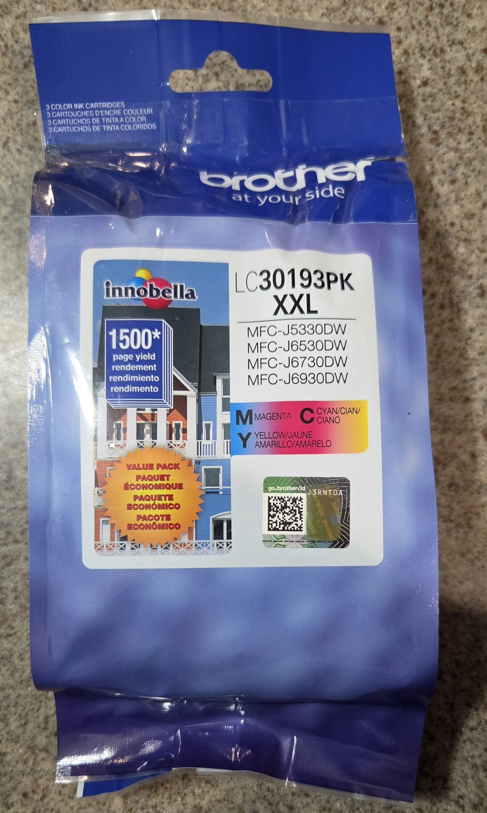 Brother LC30193PK XXL Innobella Color Ink Cartridge Value Pack Unopened 03/2028