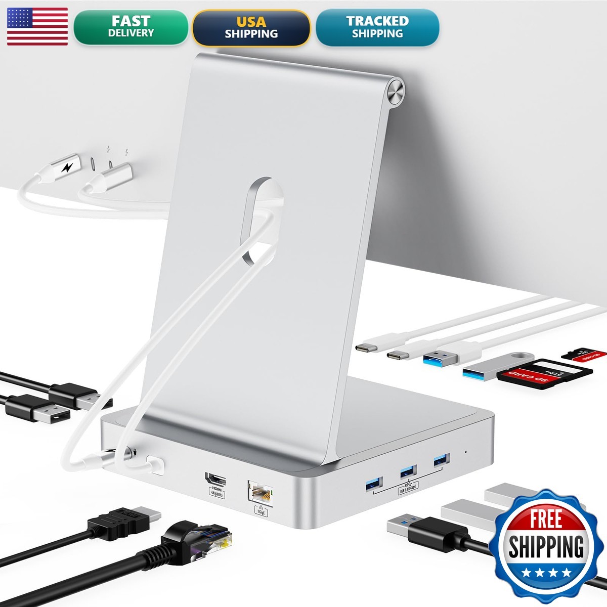 AGEEN 14-Port 10Gbps USB-C Hub For iMac 24 Inch 2021/2023/2024 M1/M3/M4