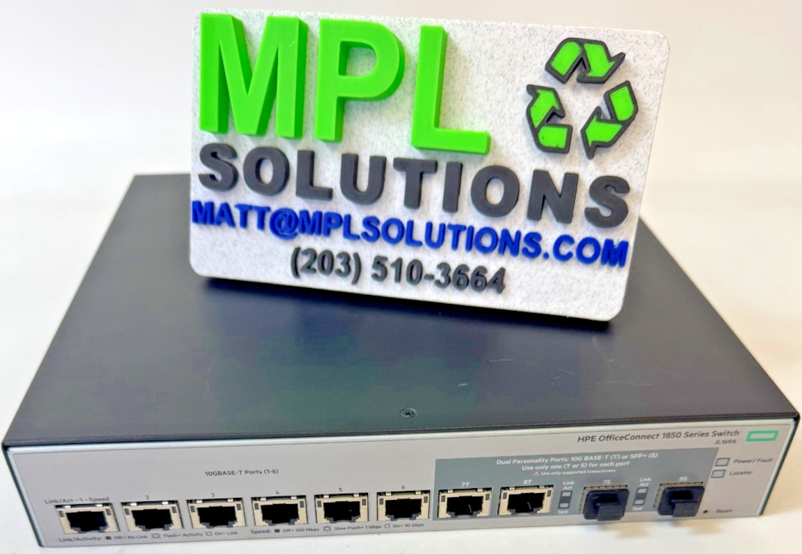 HPE JL169A OfficeConnect 2X SPF+ Managed Switch 6 Ports 10GBASE-T 8 ports total