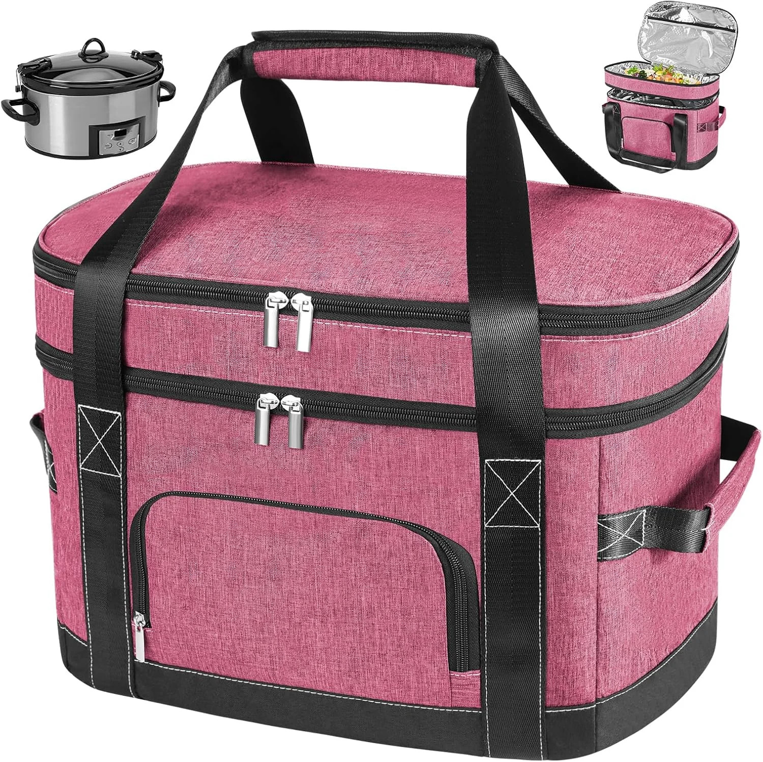 Double Layer Slow Cooker Carrying Bag - Fits 6-8 Quart Crock-Pot & Hamilton Beac