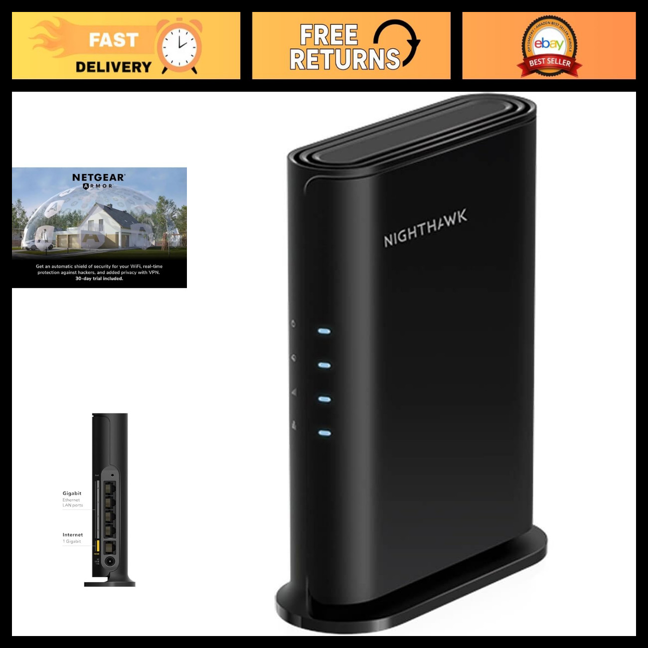 AX1800 Dual-Band WiFi 6 Router - 4-Stream High-Speed Internet (Renewed)
