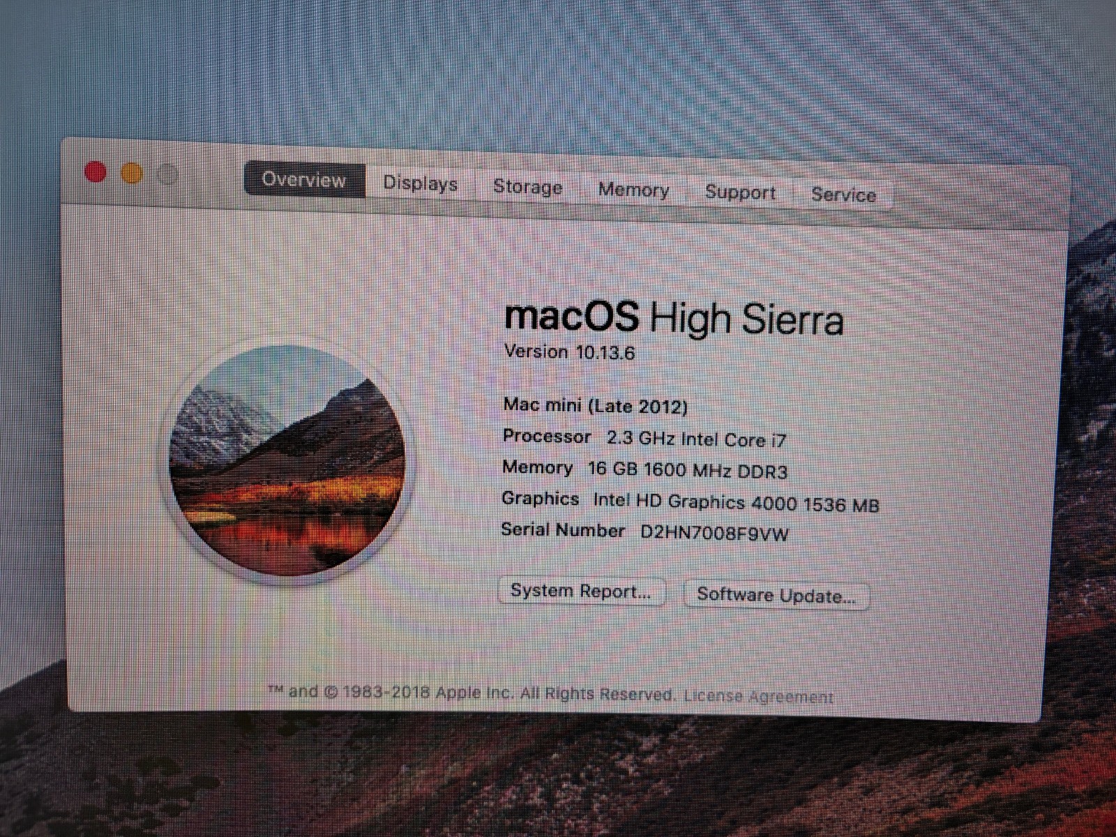 Apple Mac mini Late 2012 Intel Core i7 2.3GHz 16GB RAM 256GB SSD