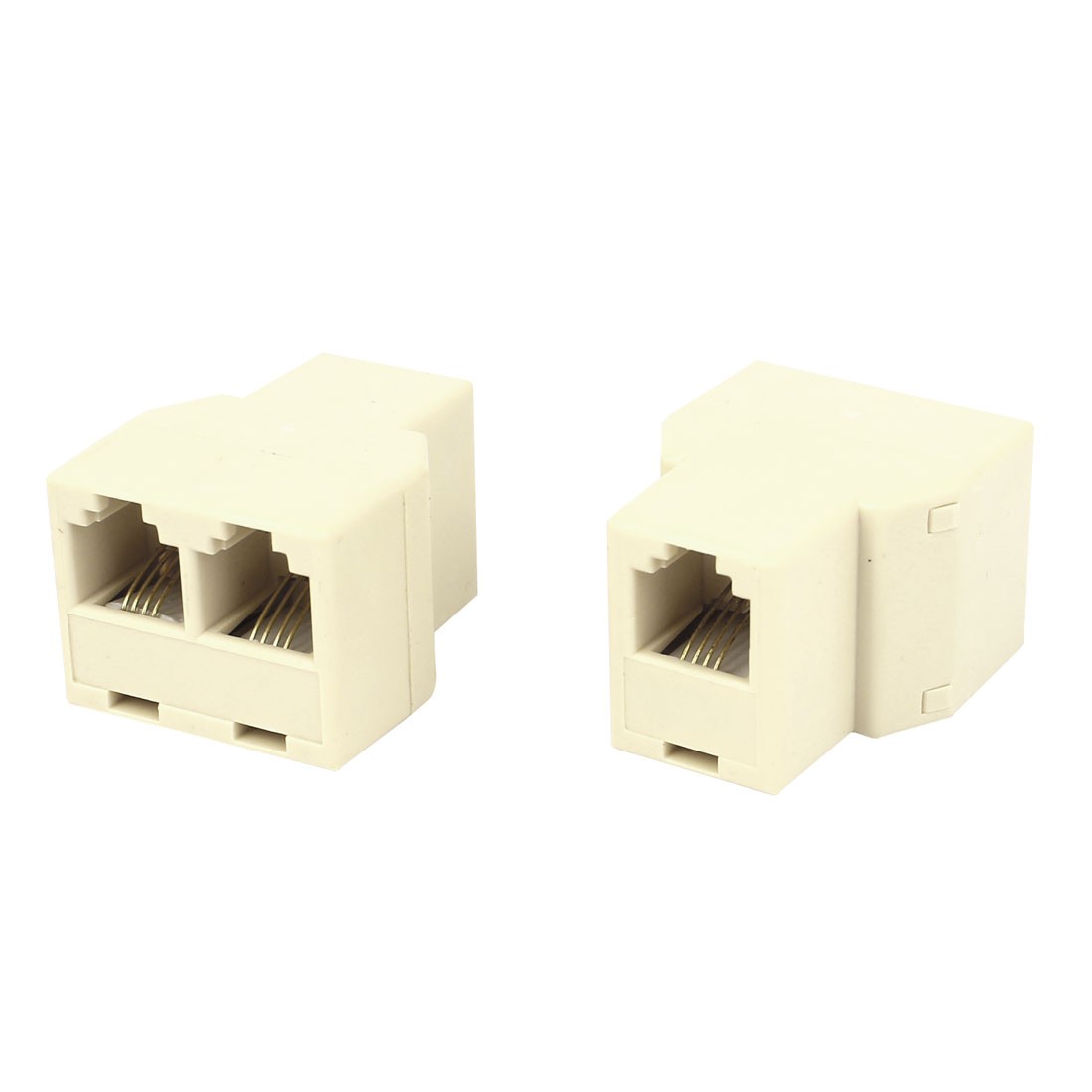 2pcs RJ11 6P4C 1 to 2 Female Socket Connector Telephone Modular Splitter Adapter