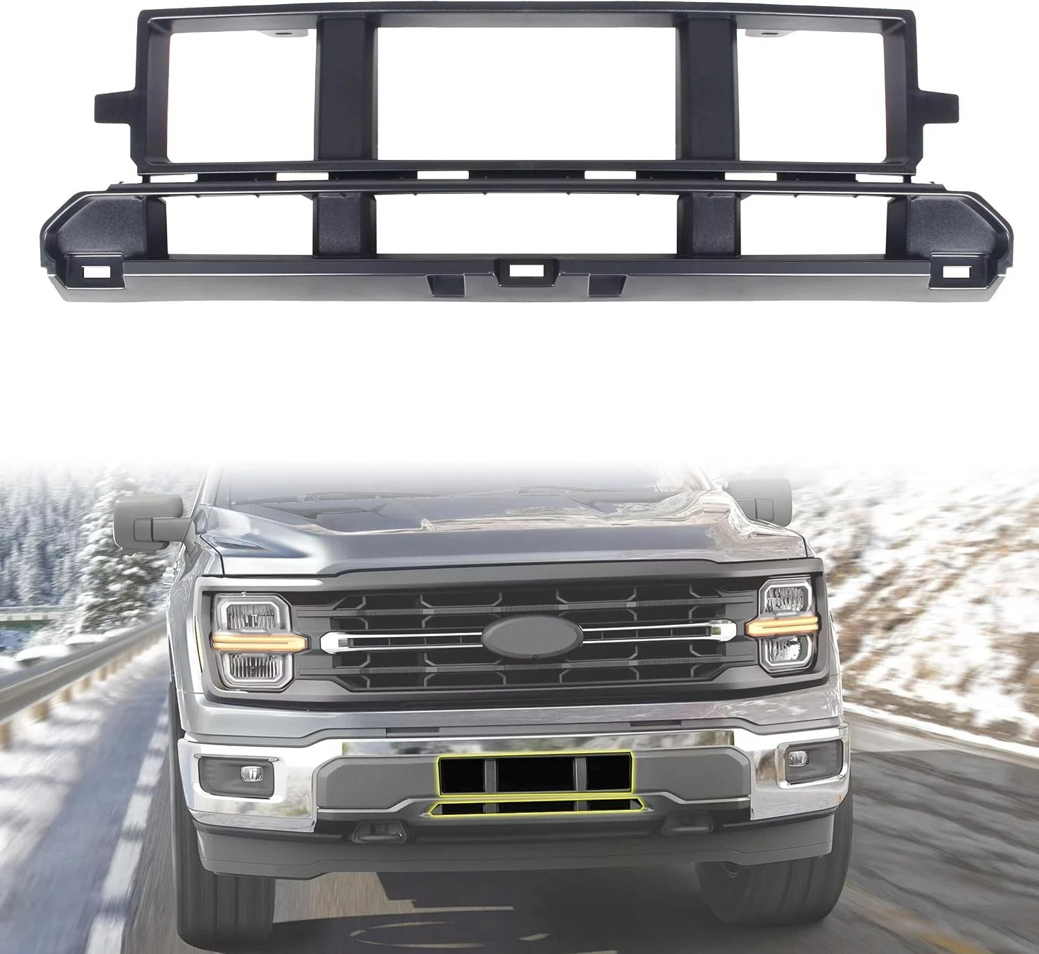 Front Bumper Cover Grille Compatible with 2024-2025 Ford F-150