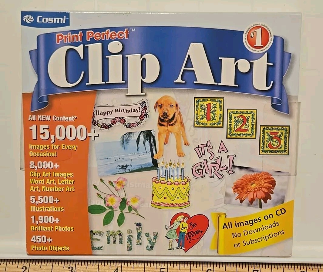 COSMI Print Perfect Clip Art 15,000+ Images Windows 98SE/Me/2000/XP - NEW 2005