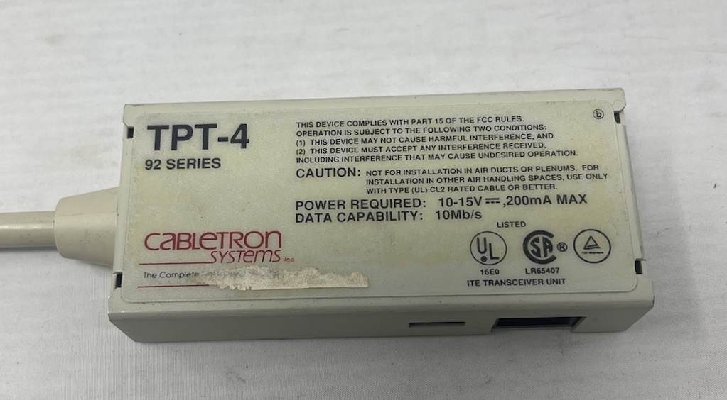 Cabletron TPT-4 Transceiver Lanview 802 3 Mini 10 Basewith cord