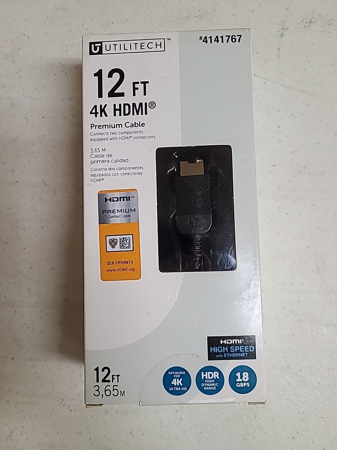 UTILITECH 12 FT 4K HDMI Premium Cable