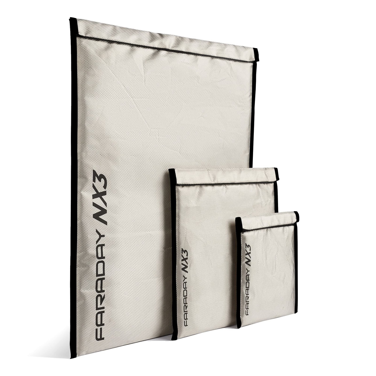 3 Pack Mega Kit NX3 Triple-Layer Cyber Fabric Faraday Bags - Fast, Easy Acces...
