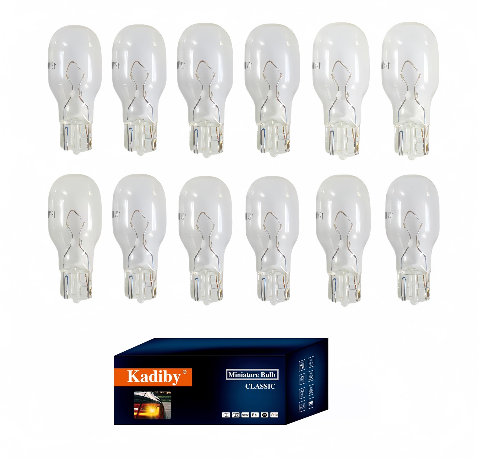 Kadiby 12 Bulk Pack 921 Bulb, Camper Rv 921ll 921cv 912ll T15 912 904 white 