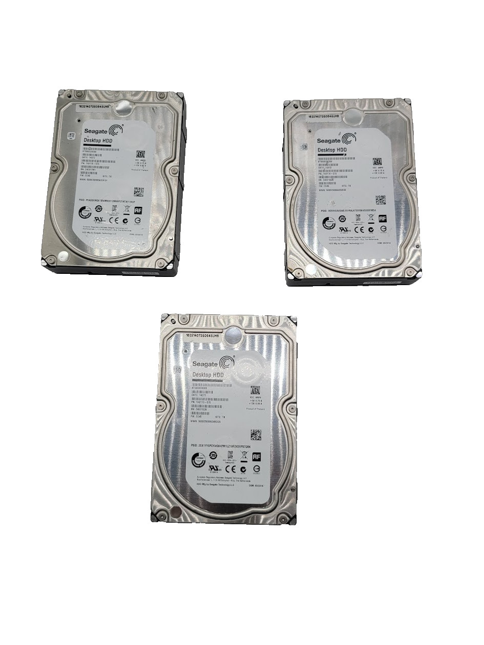 X3 Seagate Desktop HDD 5TB 7.2K SATA 6Gb/s 3.5" Internal Hard Drive ST5000DX000