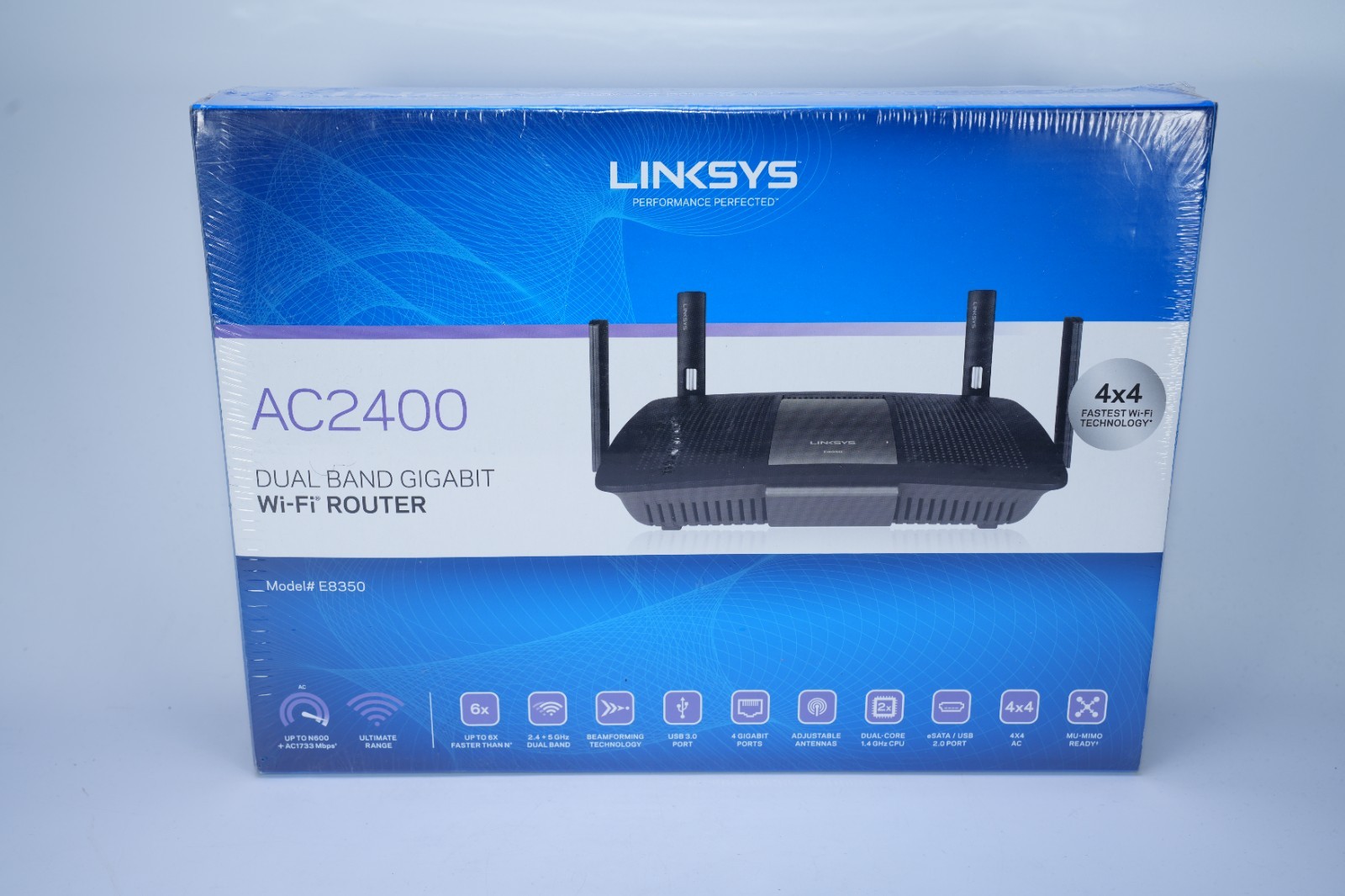 Linksys 4 Port AC2400 Dual Band Gigabit Wi-Fi Router Model E8350 SEALED