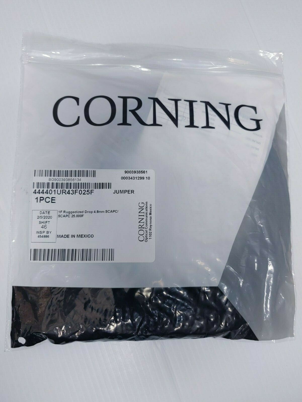 25FT Fiber optic patchcord SCAPC to SCAPC RUGGEDIZED SINGLE MODE 4.8mm corning