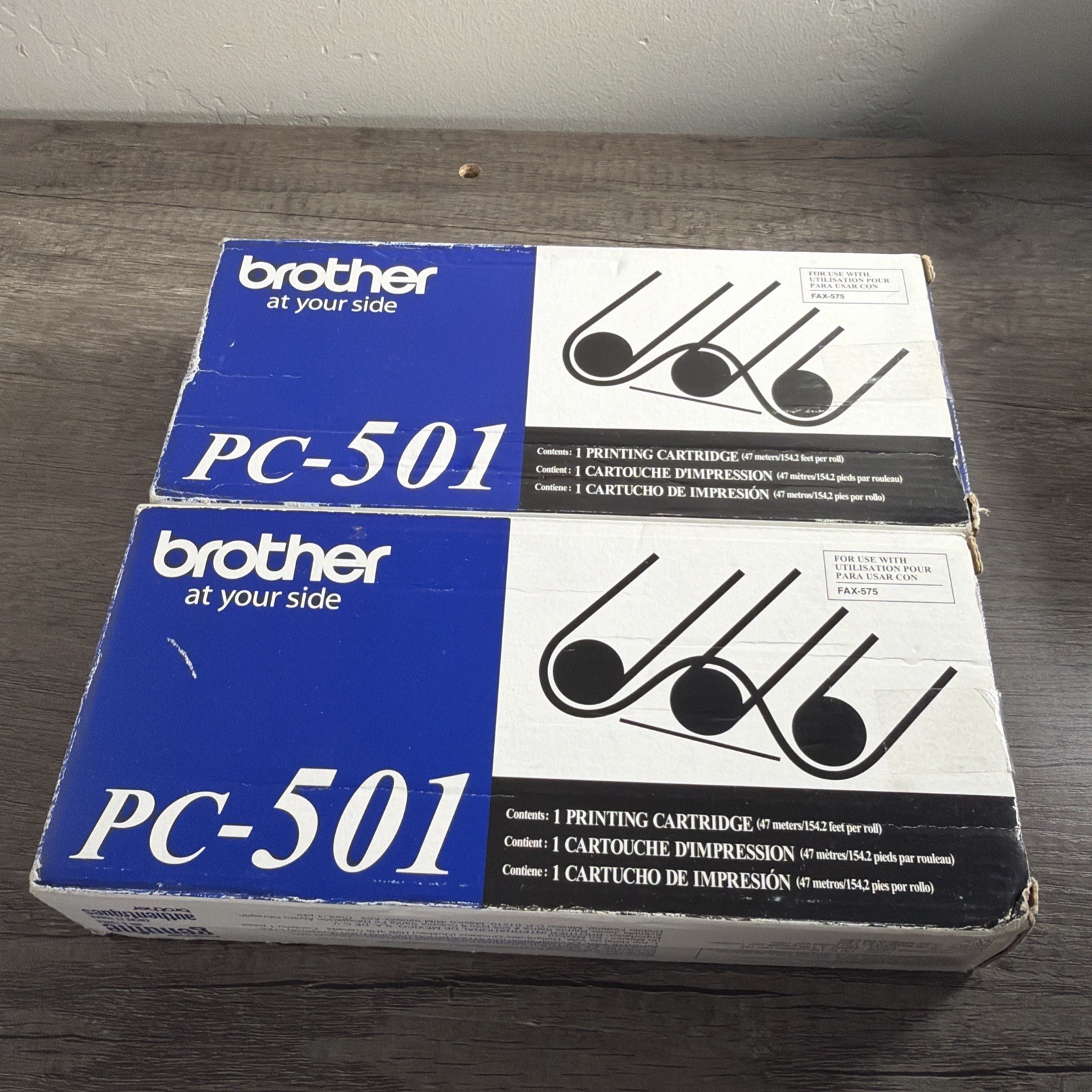 Genuine Brother PC-501 Printing Cartridge OEM Original FAX-575 SEALED Quantity 2