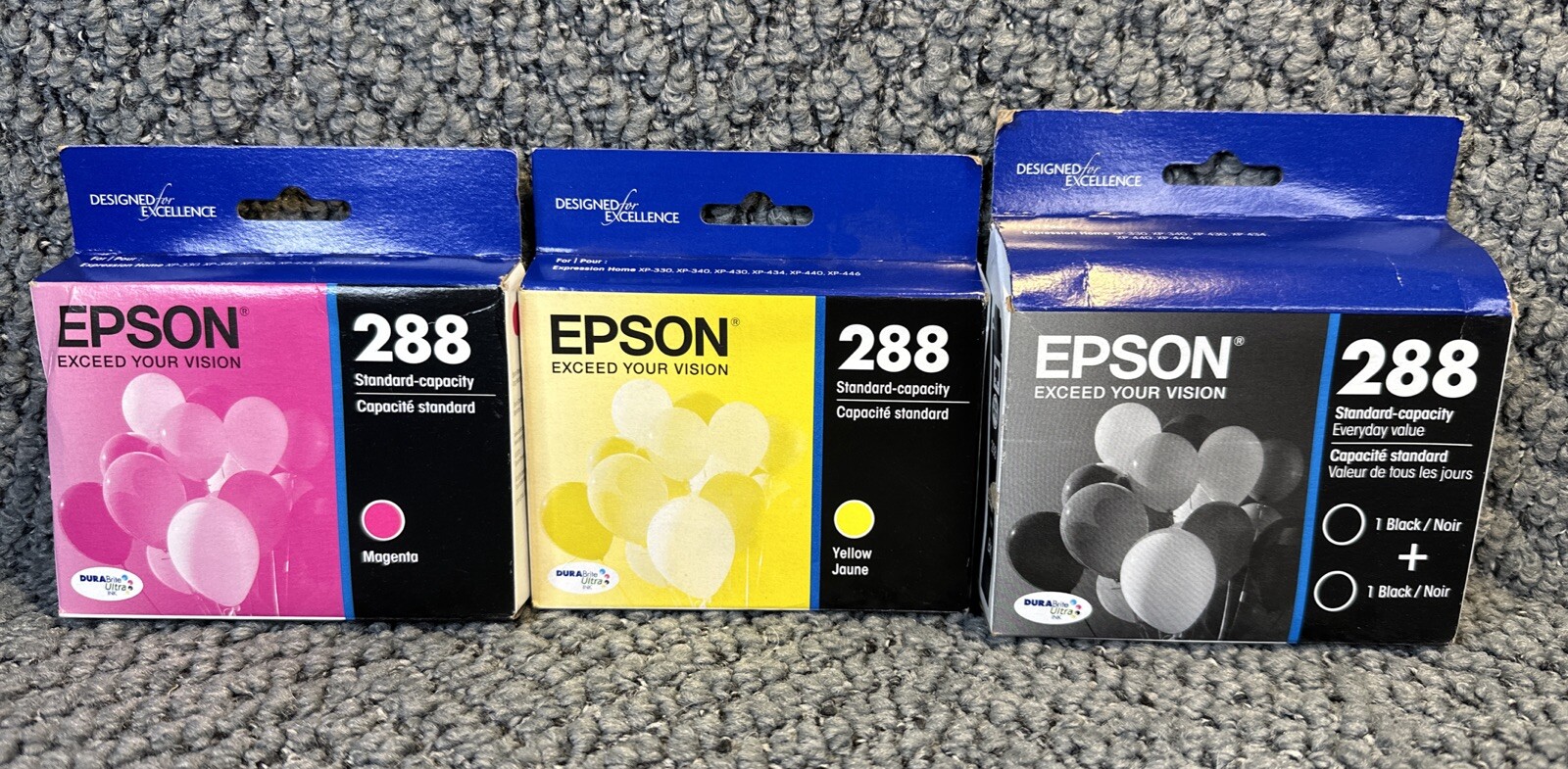 Epson 288 Standard Capacity Toner 2 Pack Black Magenta Yellow Lot Of 3 2026/2027