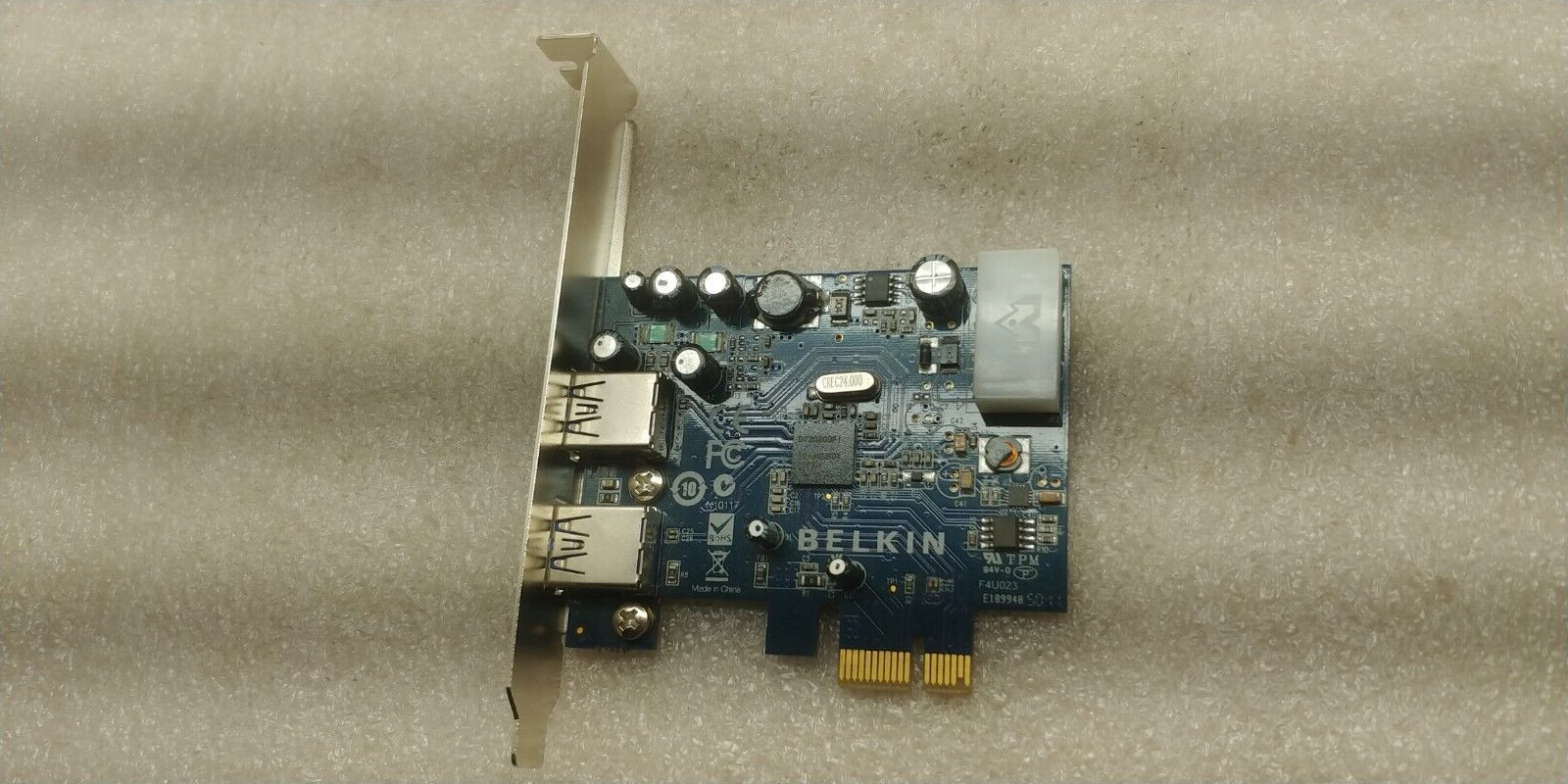 Belkin F4U023 Hi-Speed 2-Port PCI E Card GREAT CONDITION 