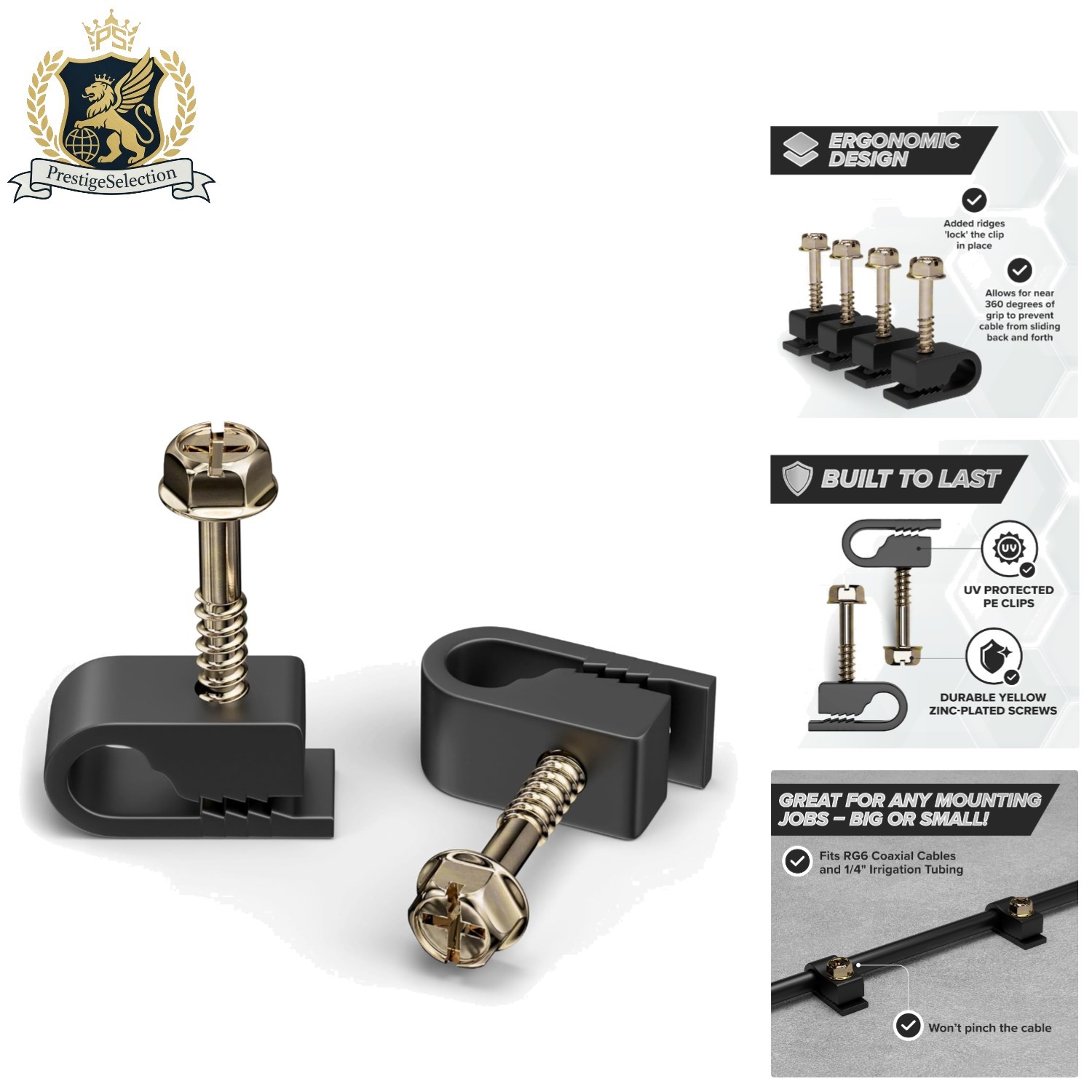 Versatile 1/4 Inch Cable Clamps with Screws - Secure and Durable 50 Pack