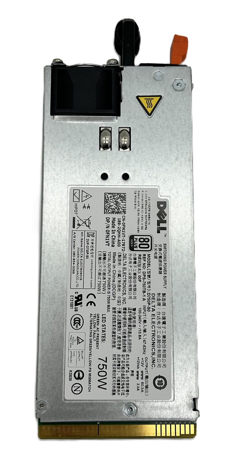 Dell 0FN1VT 750W POWER SUPPLY D750P-S0 R510