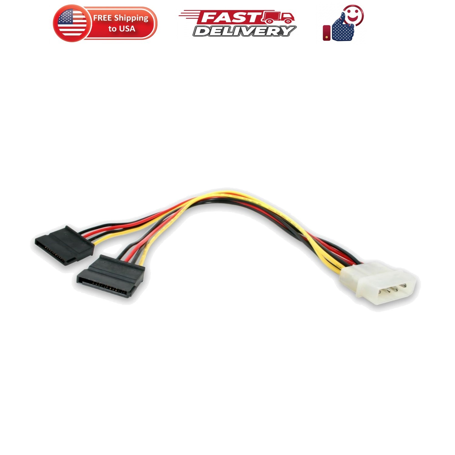 StarTech 12in LP4 to 2x SATA Power Y Splitter Cable