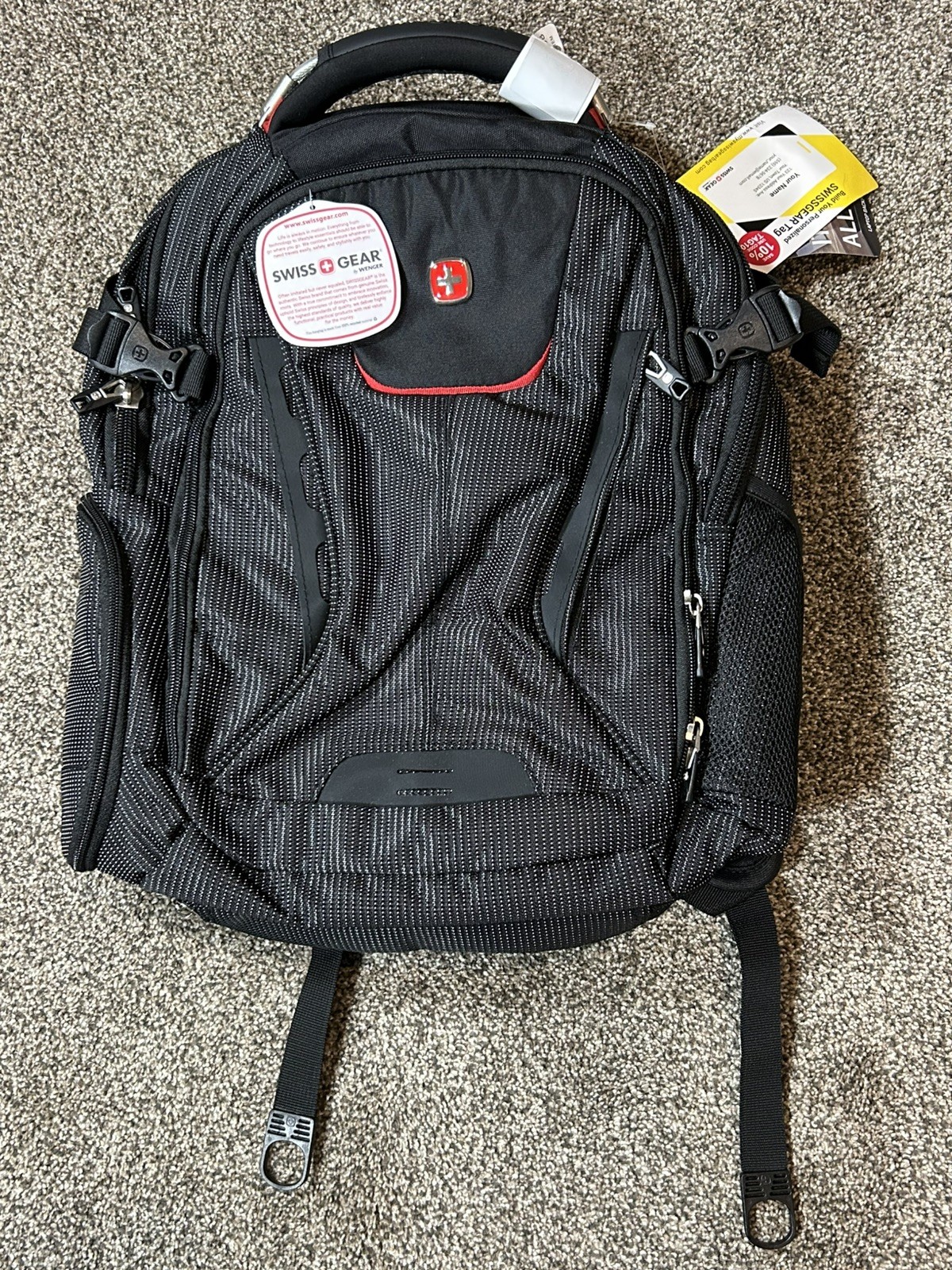 SwissGear Commander USB ScanSmart 16" Laptop Backpack Travel Bag Dotted Black