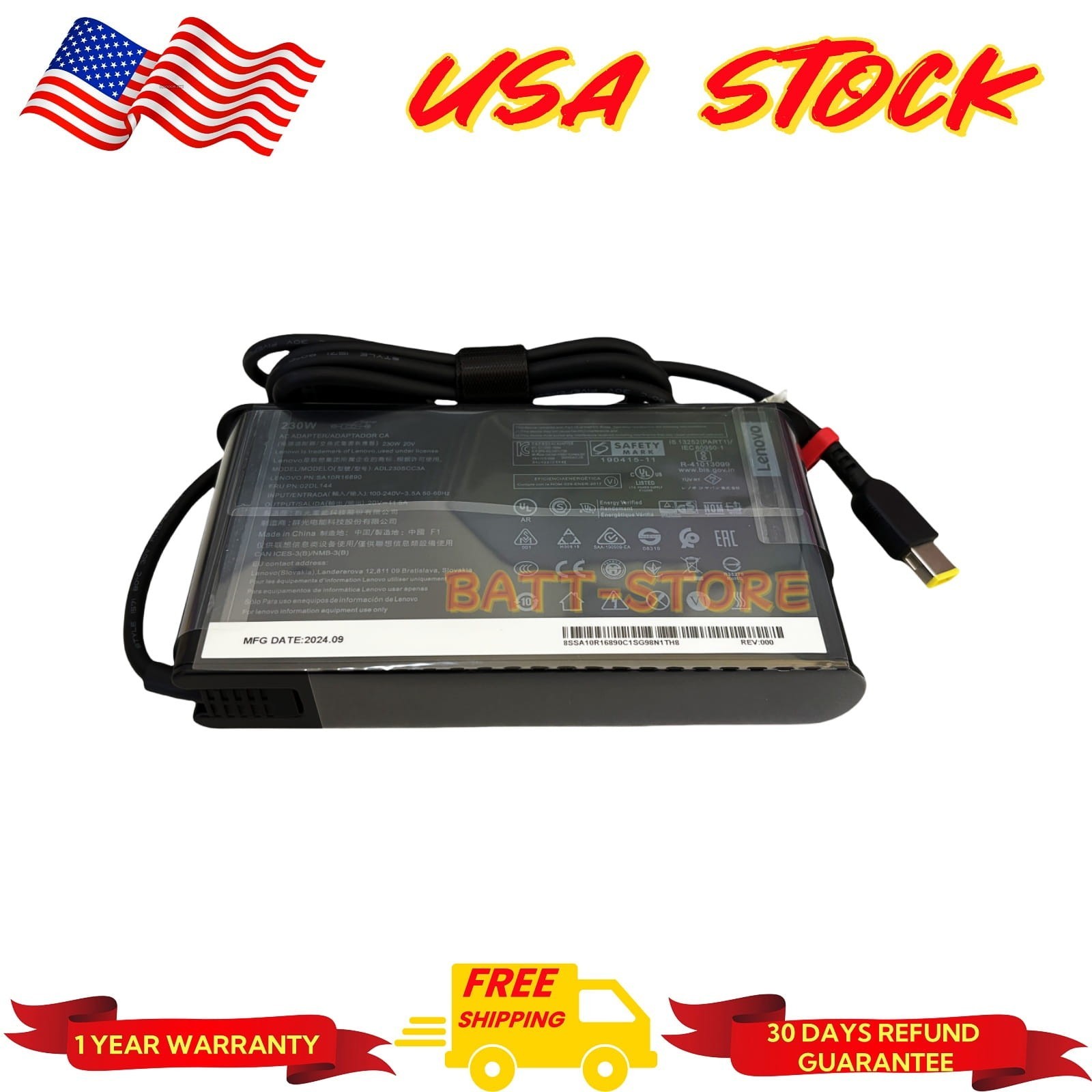 Original New ADL230SLC3A Slim Version  Adapter for Lenovo Pro Gaming Legion 5 7i