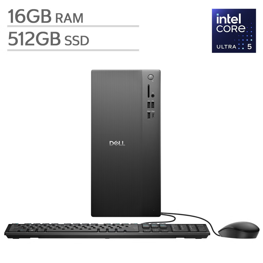 Dell - ECT1250-5050 Tower Desktop - Intel Core Ultra 5 225, 16GB RAM, 512GB SSD