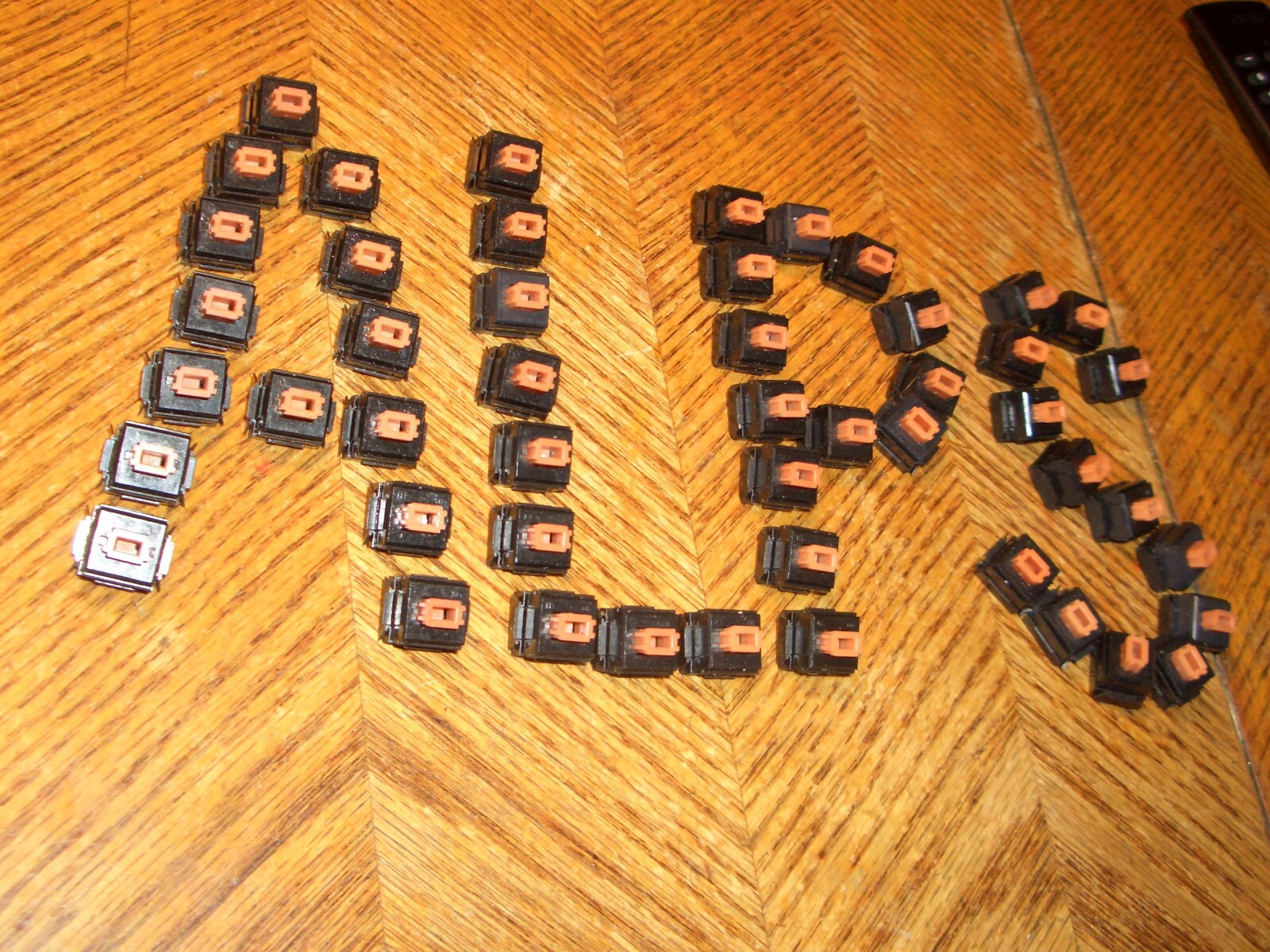 ALPS KEYSWITCHES:  SKCM ORANGE TACTILE LOT-OF-FIVE SWITCHES   $12.60 + $5.75 S/H