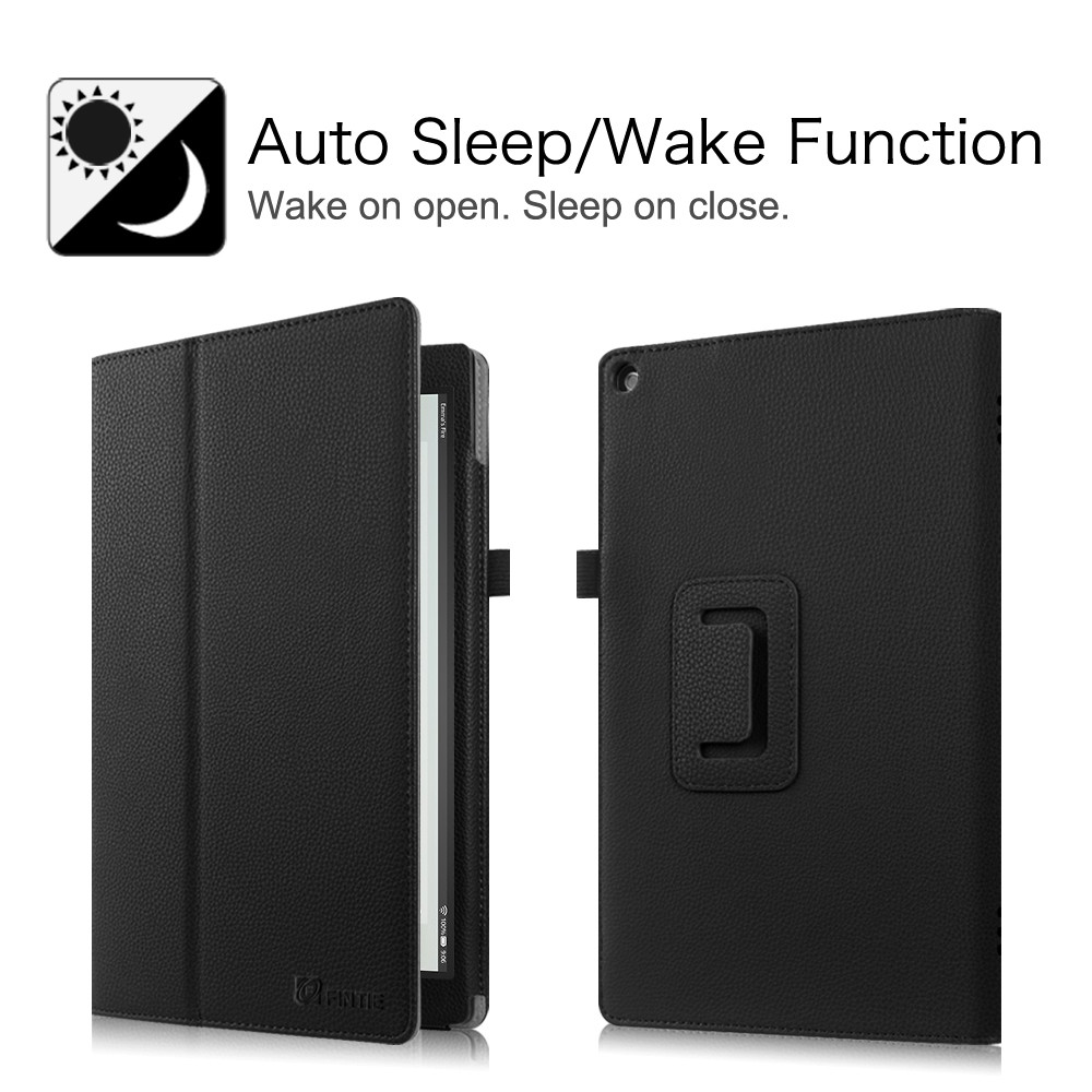 For Amazon Fire HD 10 Tablet Case Vegan Leather Stand Cover with Auto Wake/Sleep