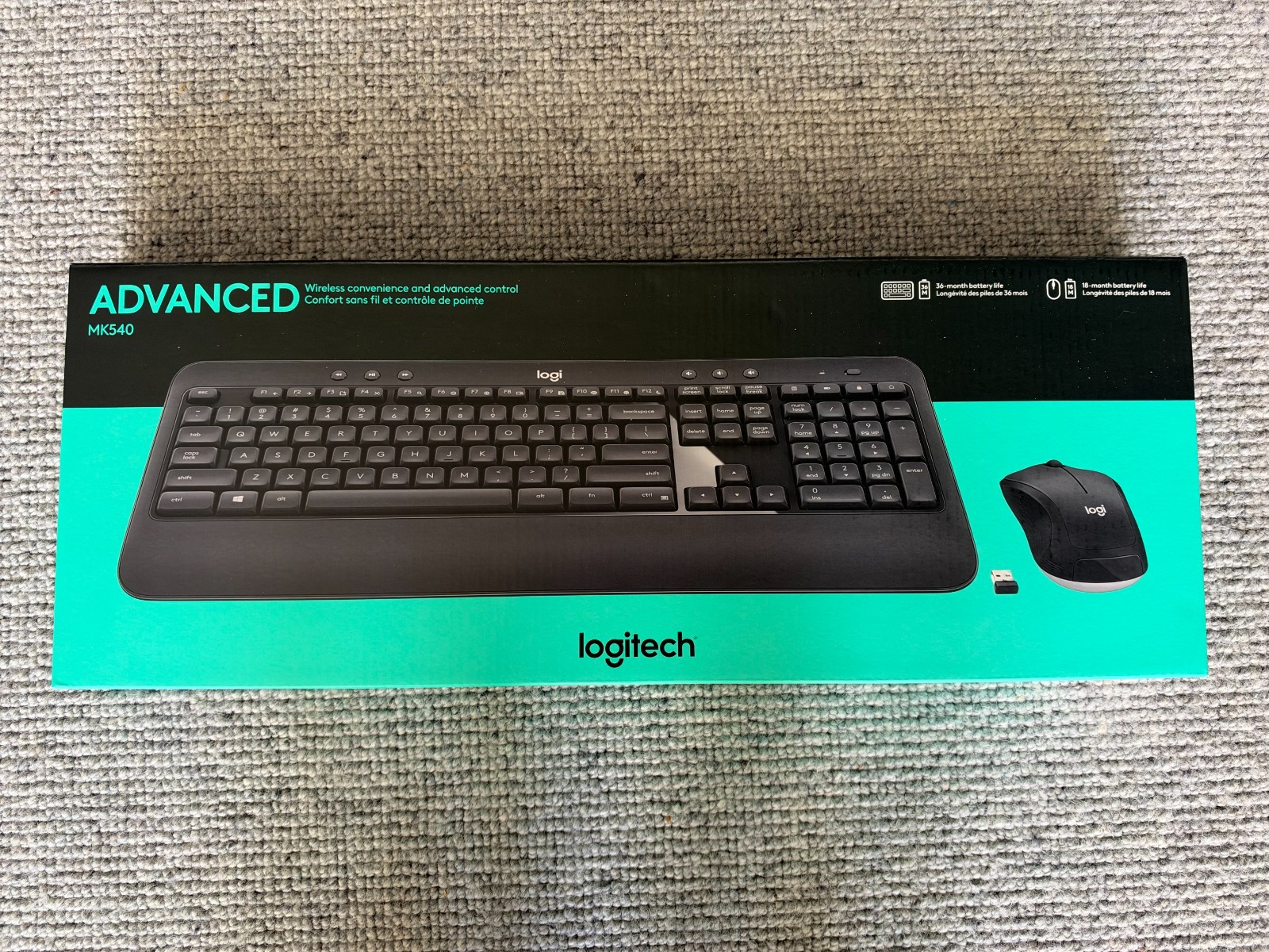 NEW NIB Logitech MK540 Advanced Keyboard Mouse Wireless Computer