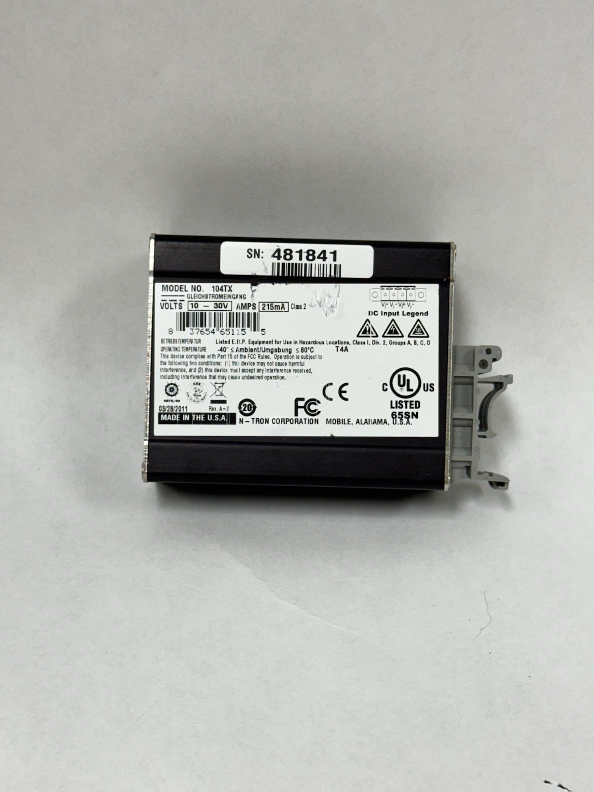 N-TRON 104TX. 4 PORT ETHERNET SWITCH.
