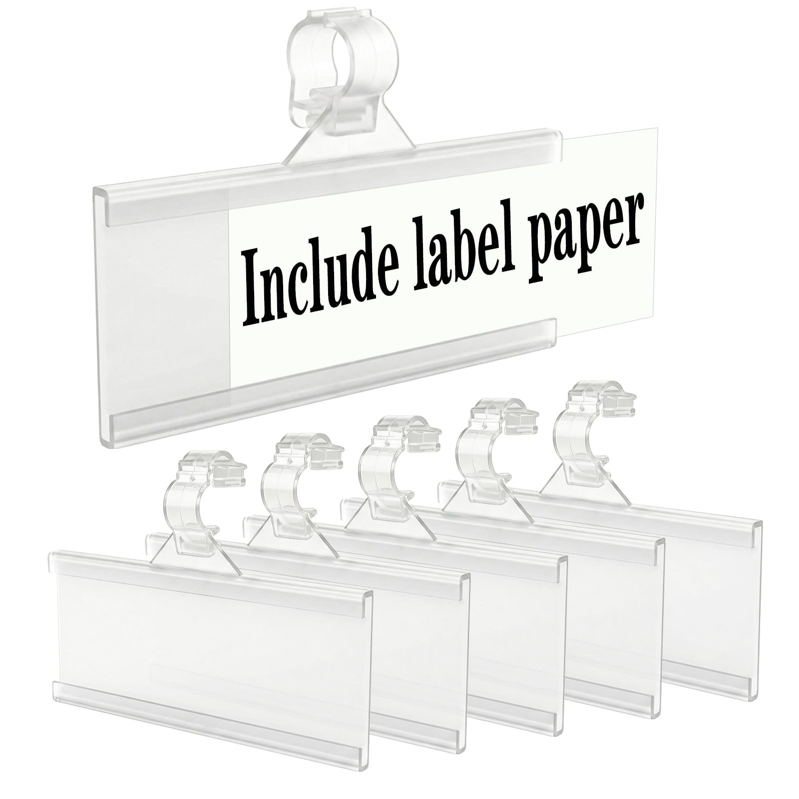 Wire Shelf Label Holder, 35PCS Plastic Basket Label Holders with Tight Snap L...