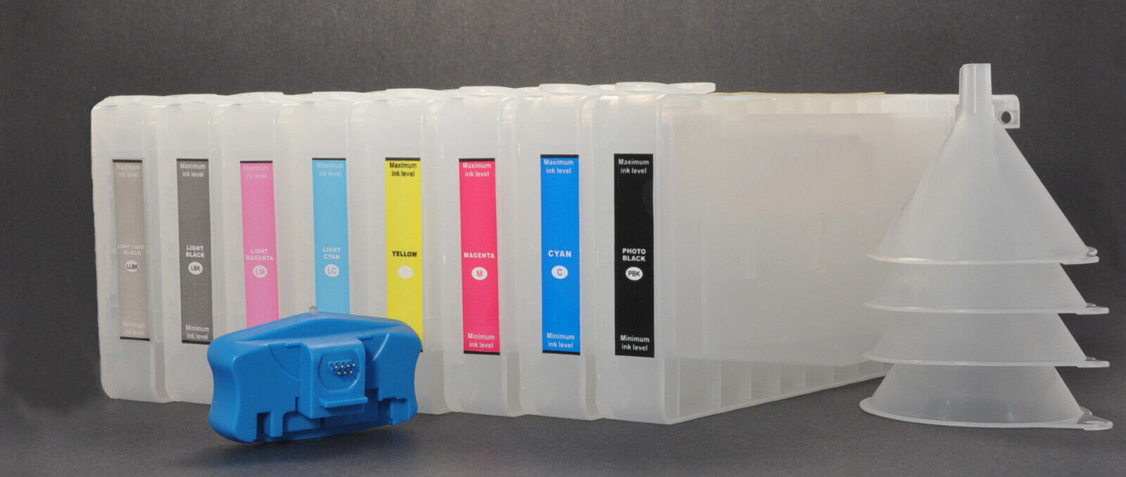 8X300ml Refillable K3 Ink Cartridge for Epson Stylus Pro 4000/7600/9600 Resetter