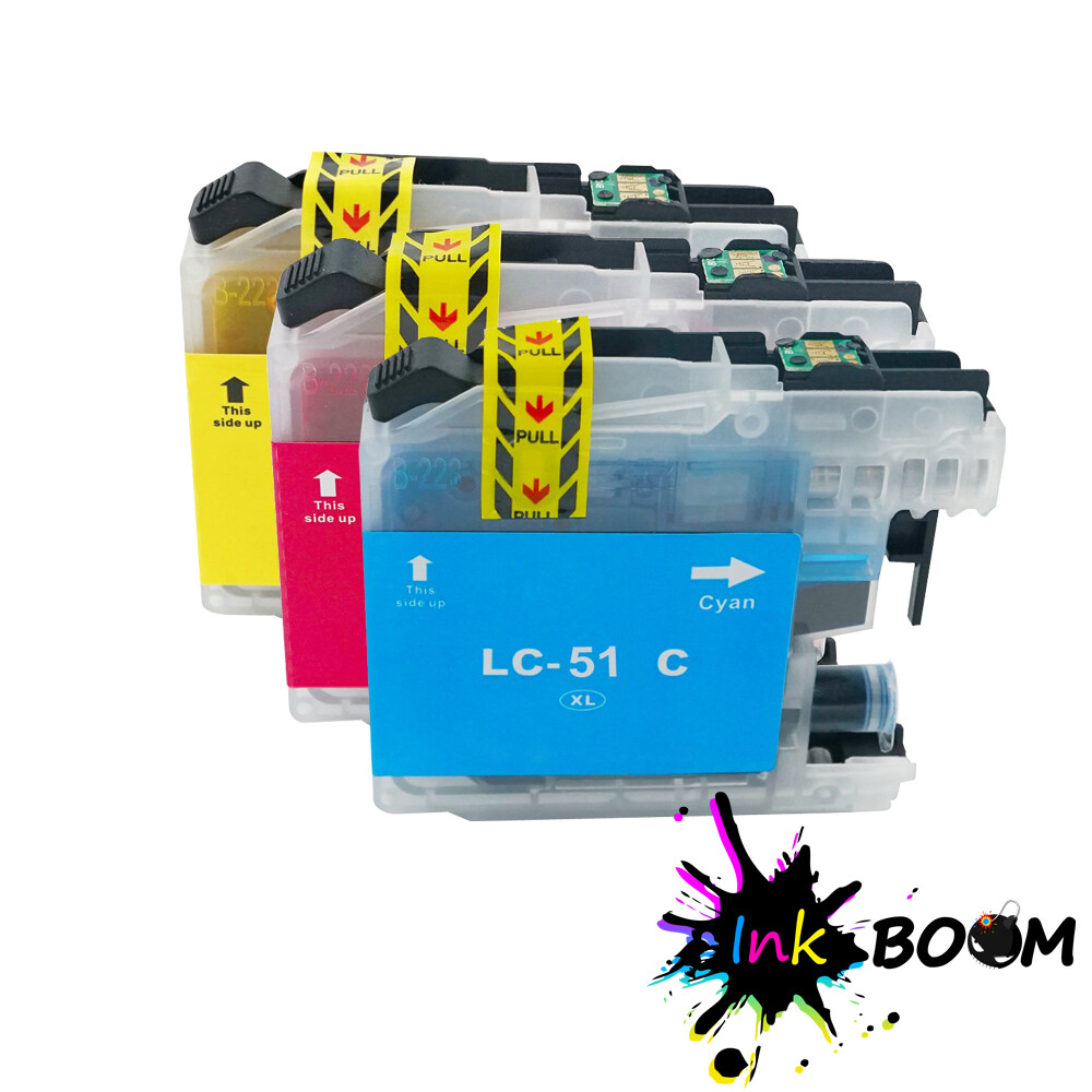 3 CMY Ink Cartridge fits Brother LC51 FAX-1355 DCP-750CNU MFC-260C MFC-870CDWN