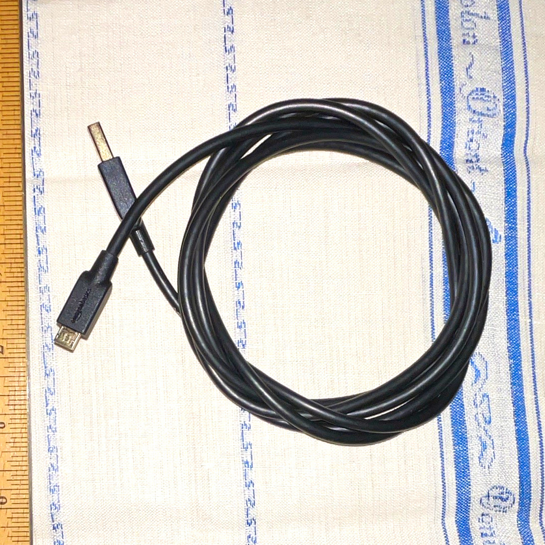 Black USB Cable USB Standard Type A Male to USB Micro-B Male Round 5V 1:1 6’