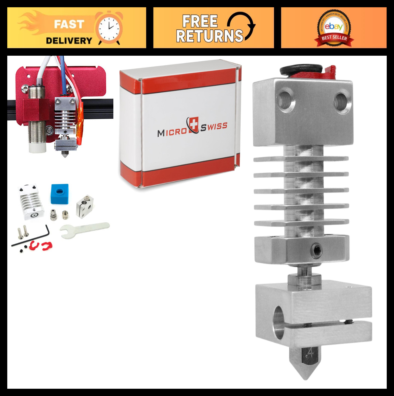 All-Metal Hotend Kit for CR-10s PRO, CR-10 Max, Ender 3 V2 Neo - Easy Upgrade