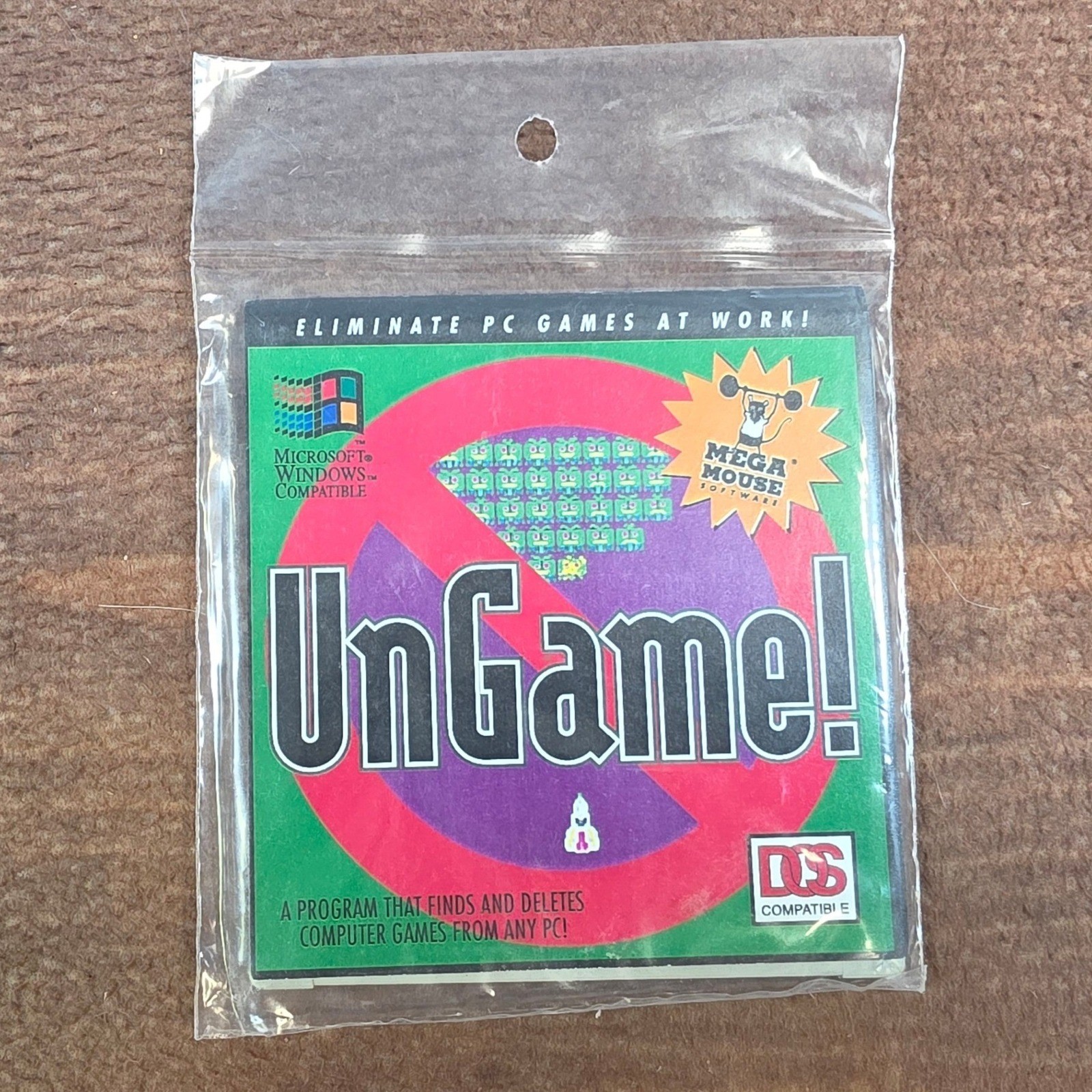 NEW Mega Mouse UnGame PC Software Vintage 3.5 Disk Green
