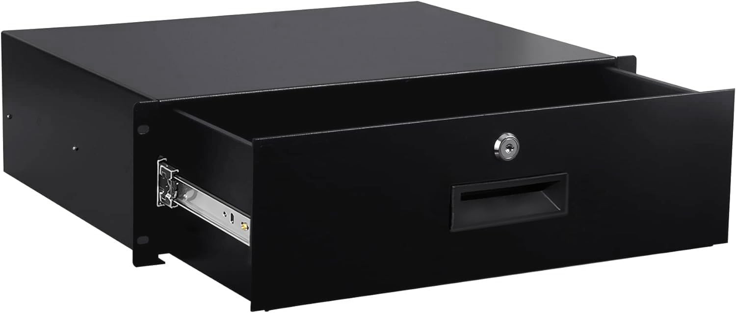 3U Rack Mount Drawer Server Cabinet Case for 19 Inch AV/Network/DJ Equipment ...
