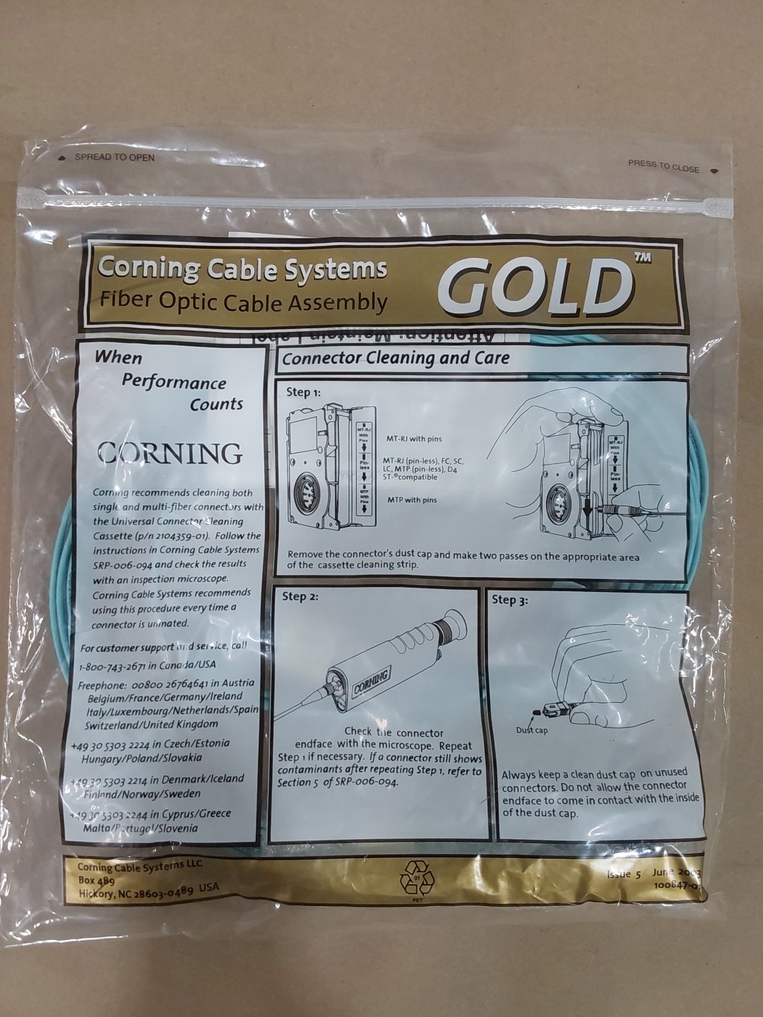 Corning Cable System GOLD  Fiber Optic Cable 12FT UBENDPDCCSX+MTP/LCDUP 6F