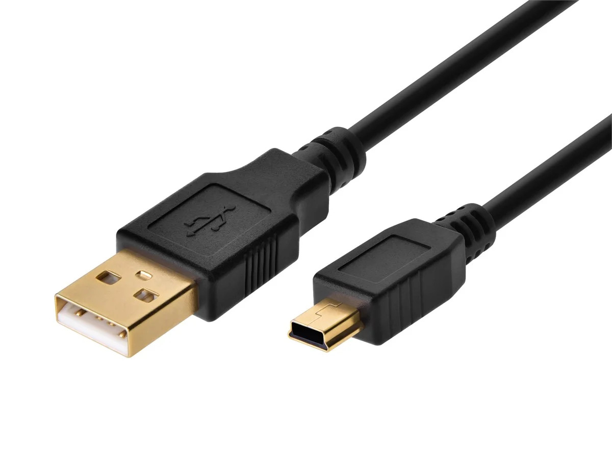 Monoprice USB-A to Mini-B Cable - 5-Pin, 28/28AWG, Black, 3ft