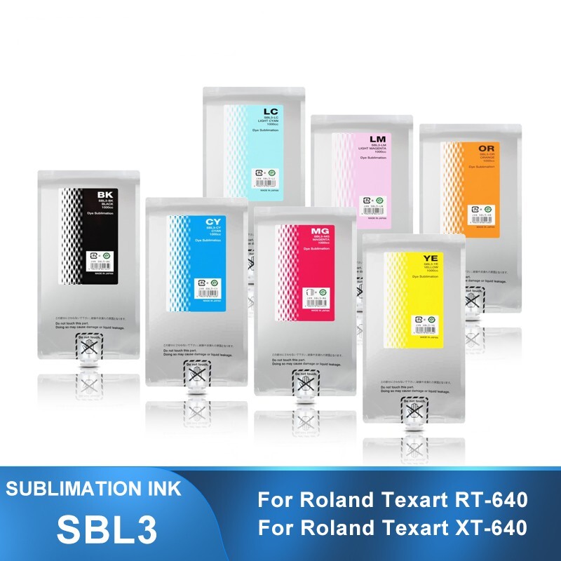 1000ML SBL3 Dye‑Sublimation Ink Bag Designed for Roland RT‑640 XT‑640 Printers