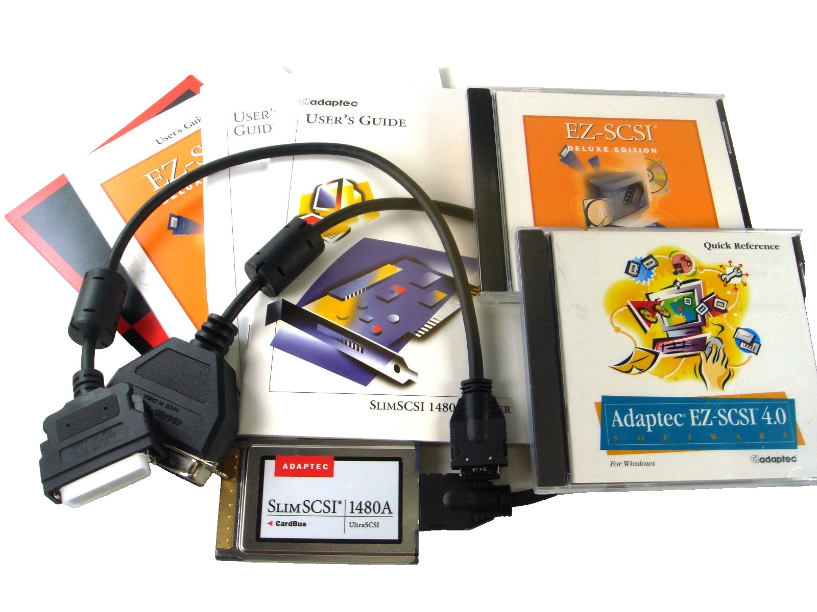 Adaptec Slim SCSI 1480A CardBus Ultra SCSI Adapter PCMCIA, HD50 & CENTRONICS