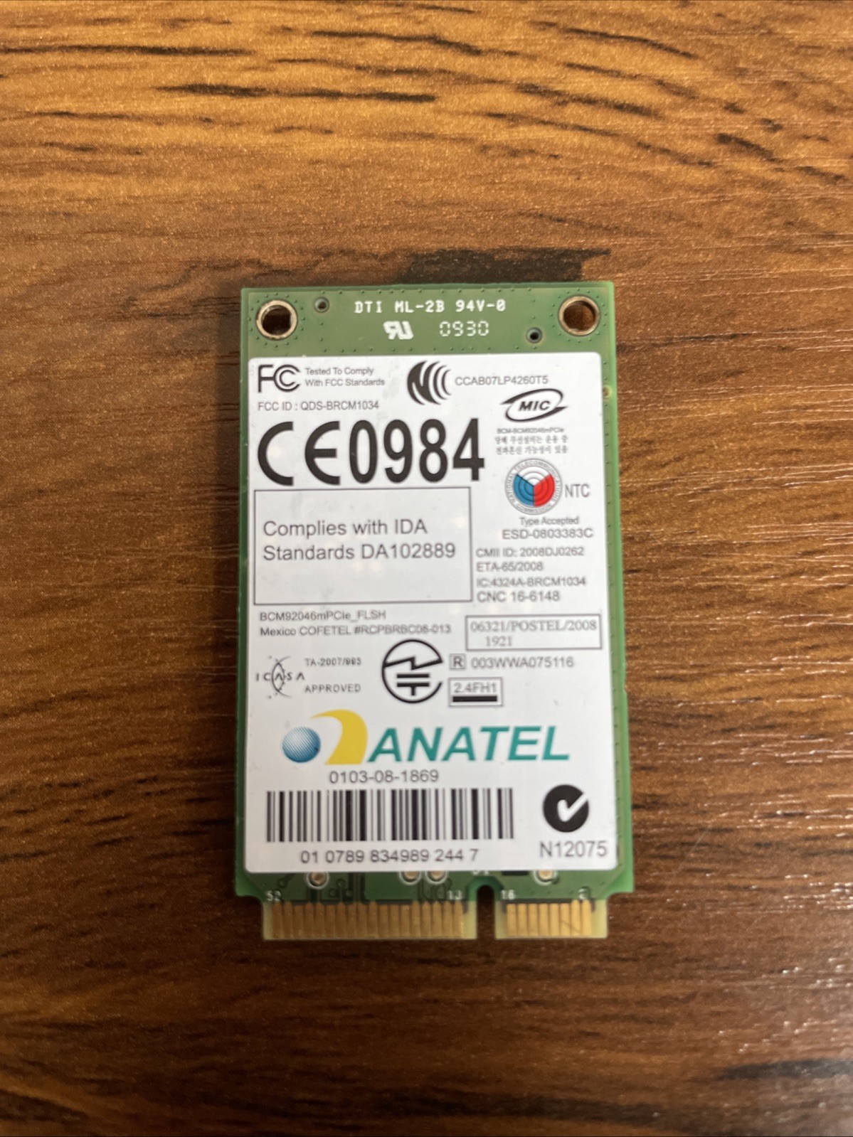 Dell Broadcom Bluetooth Laptop Card BCM92046MPCIE_FLSH 0P560G 0YP866