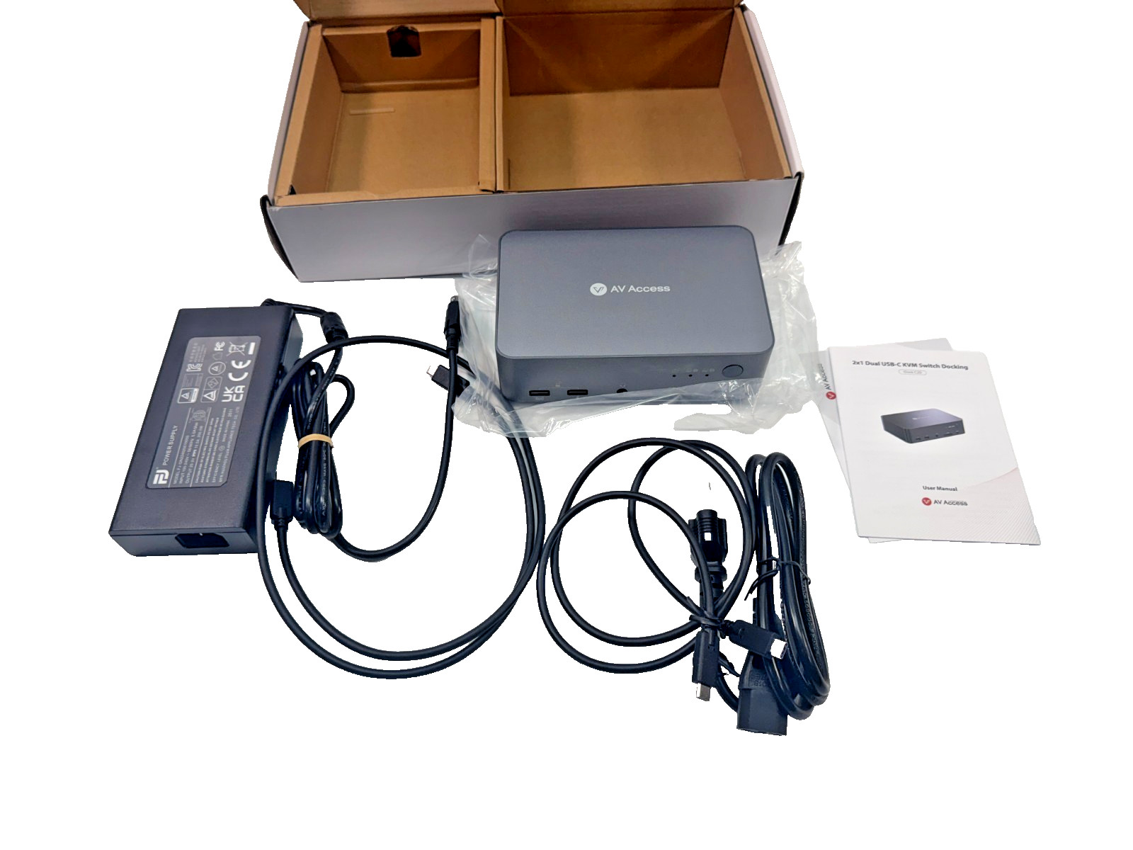AV Access iDock C20 KVM Switch Dock 2 Monitors 2 computers 4K Dual HDMI