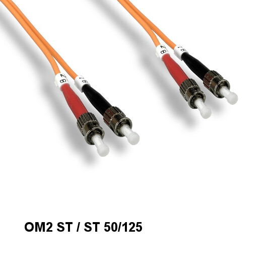 10PCS Kentek 2m OM2 ST to ST Multi-Mode Fiber Optic Cable 50/125 Duplex Network