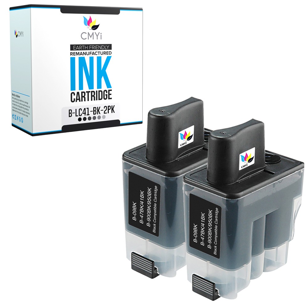 Compatible CMYi 2PK LC41BK Ink Cartridge fits Brother DCP-120c, Intellifax 1840c