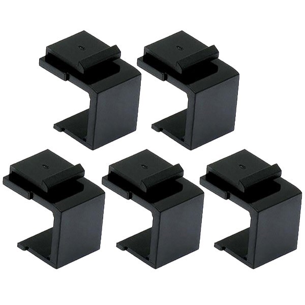 5 Pcs Blank Keystone Jack Insert Hole Filler Snap In Wall Plate Faceplate Black