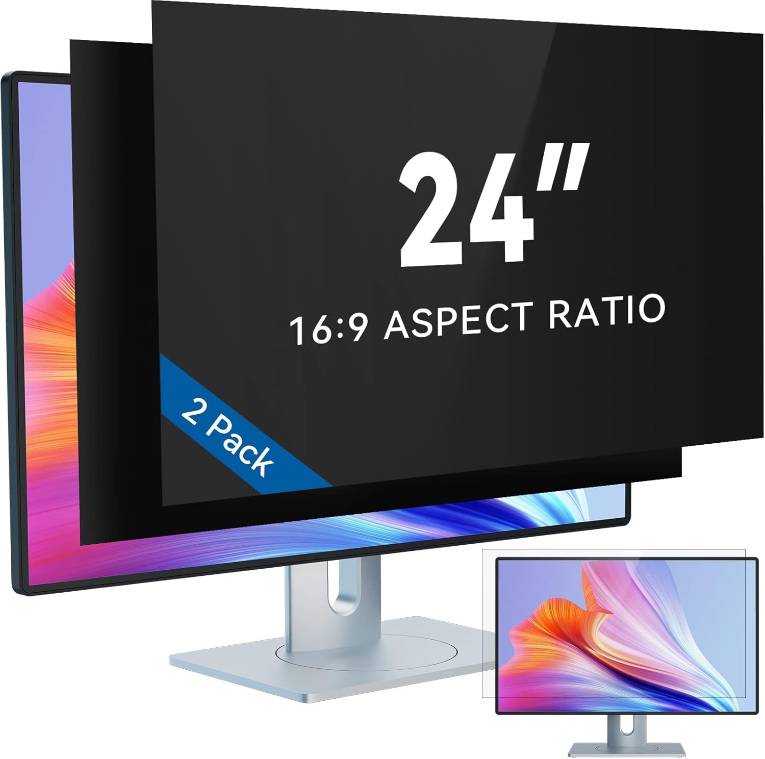 IPROKKO [2-Pack] 24 Inch Computer Privacy Screen Filter Black Monitor 