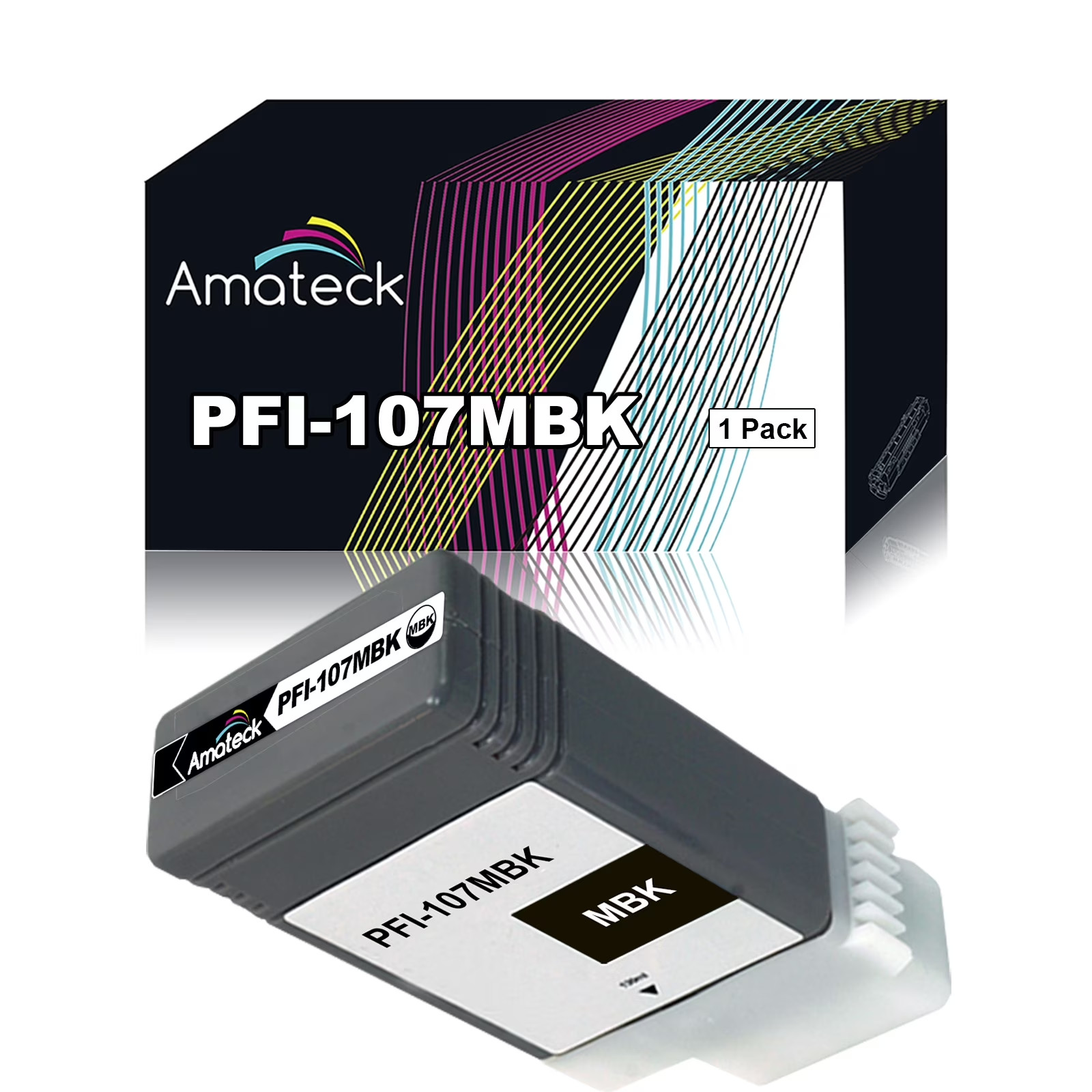 Compatible Ink Cartridge Replacement PFI-107MBK Matte Black for Large Format
